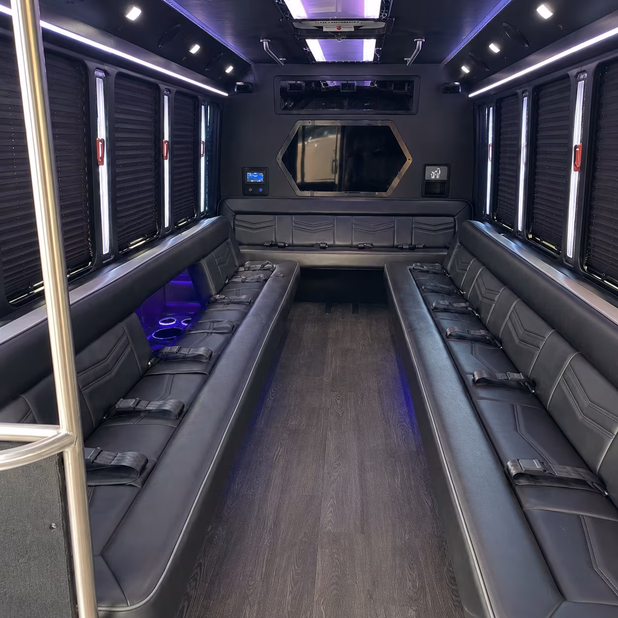 providence 18 passenger party bus interior