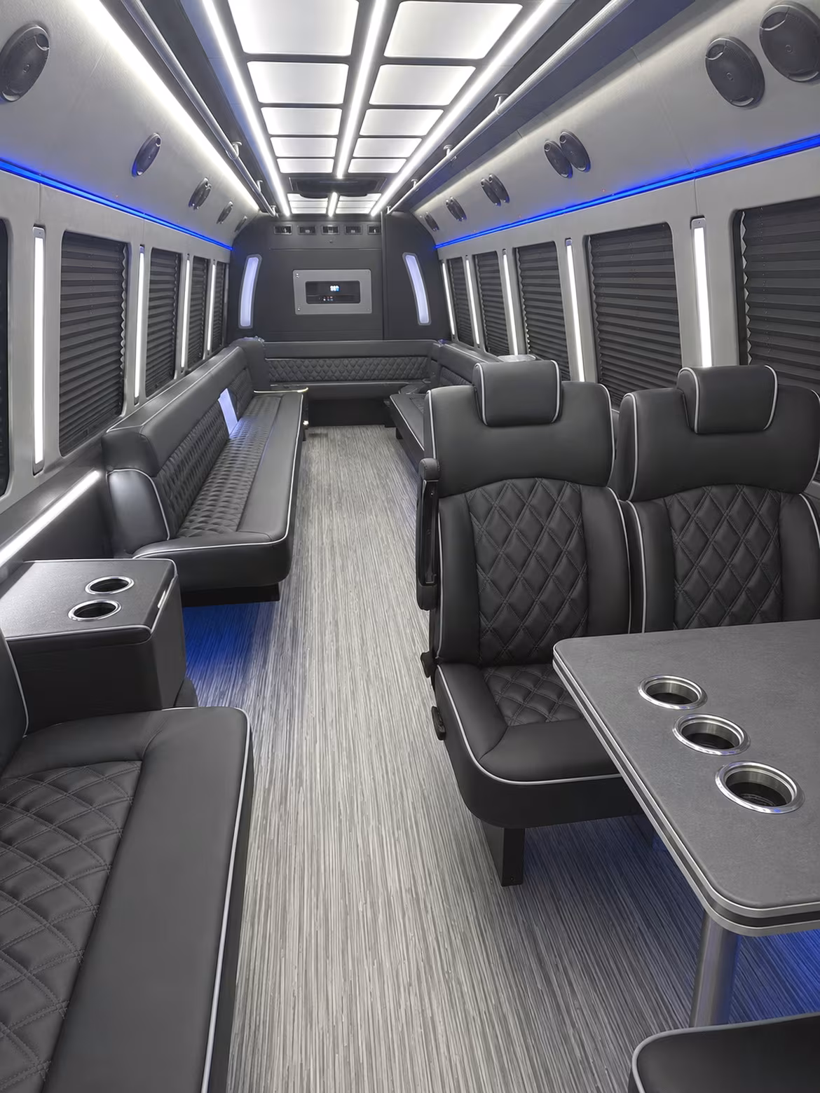 providence 25 passenger party bus inside
