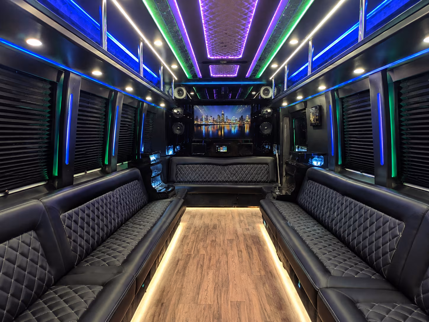 providence 25 passenger party bus interior