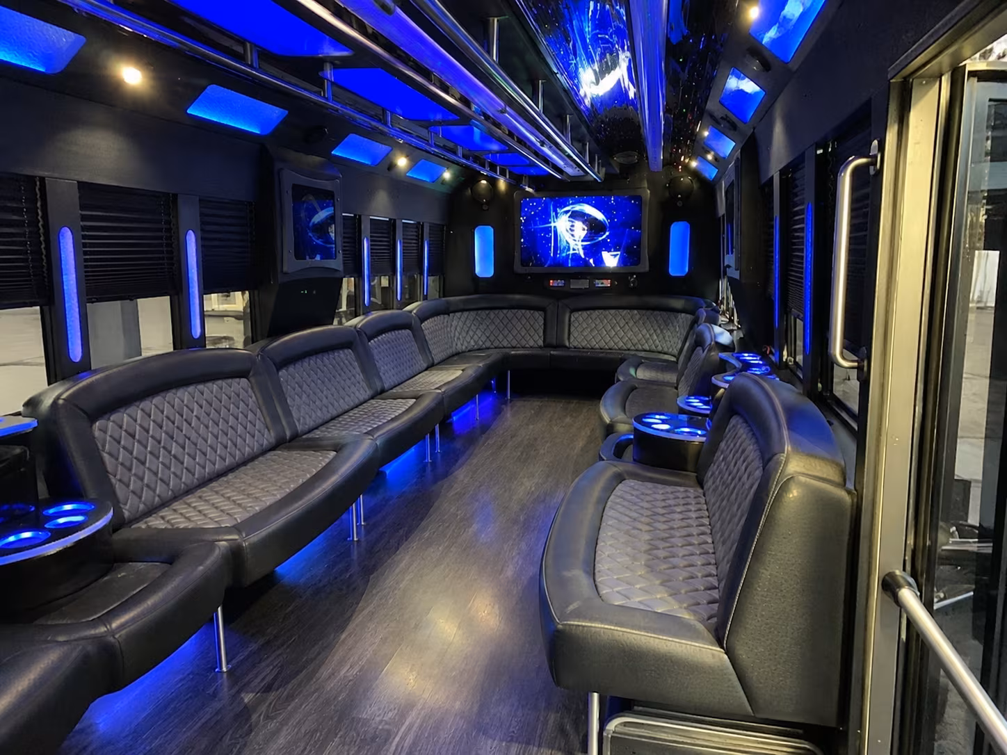 providence 28 passenger party bus interior
