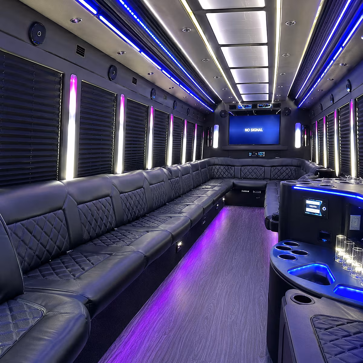 providence 30 passenger party bus inside