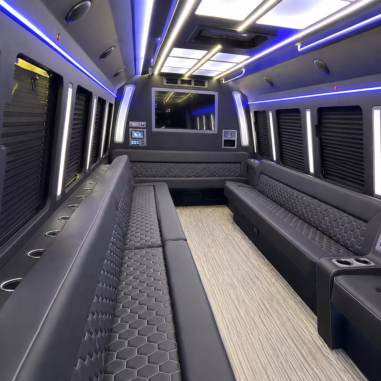 providence 40 passenger party bus inside