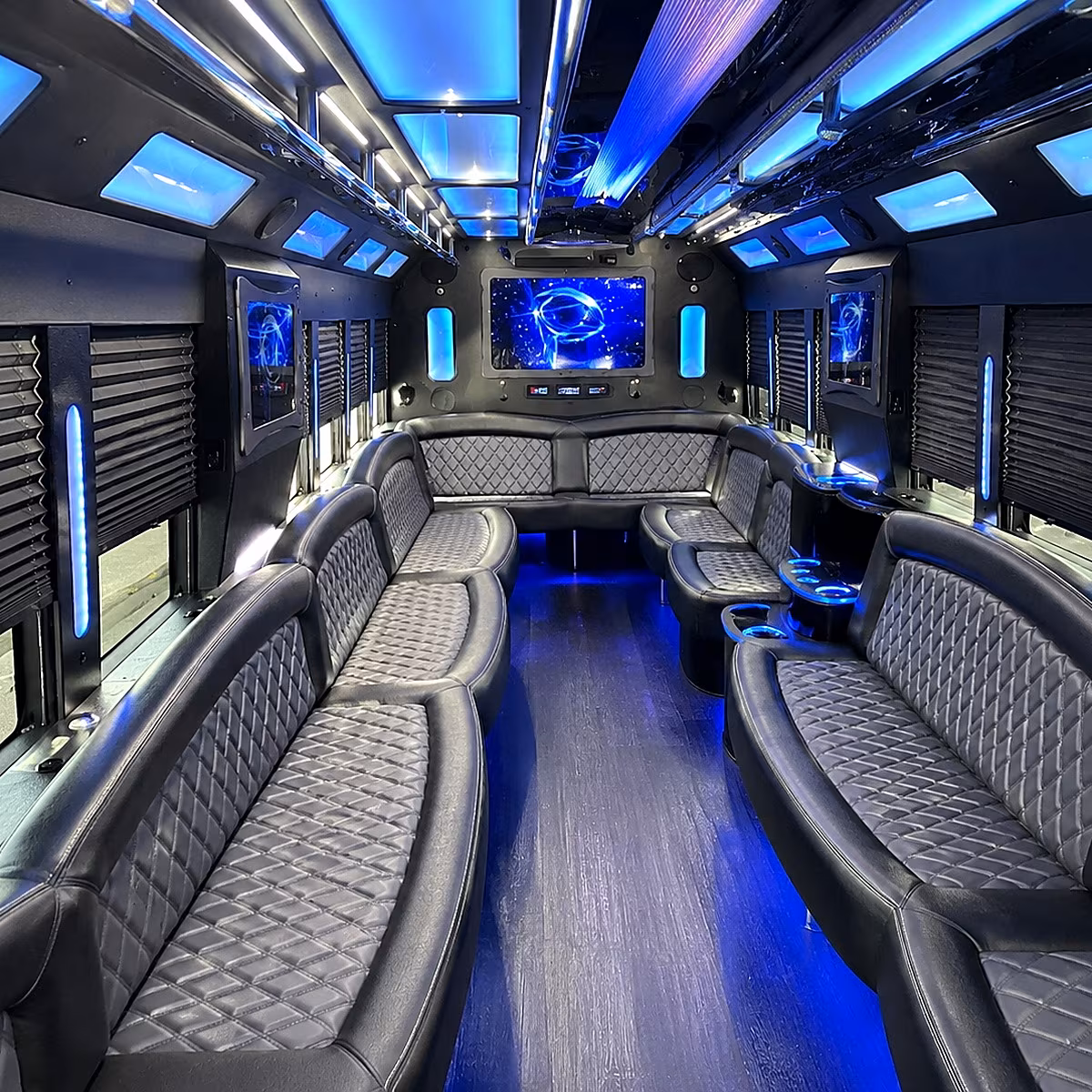 providence 50 passenger party bus interior